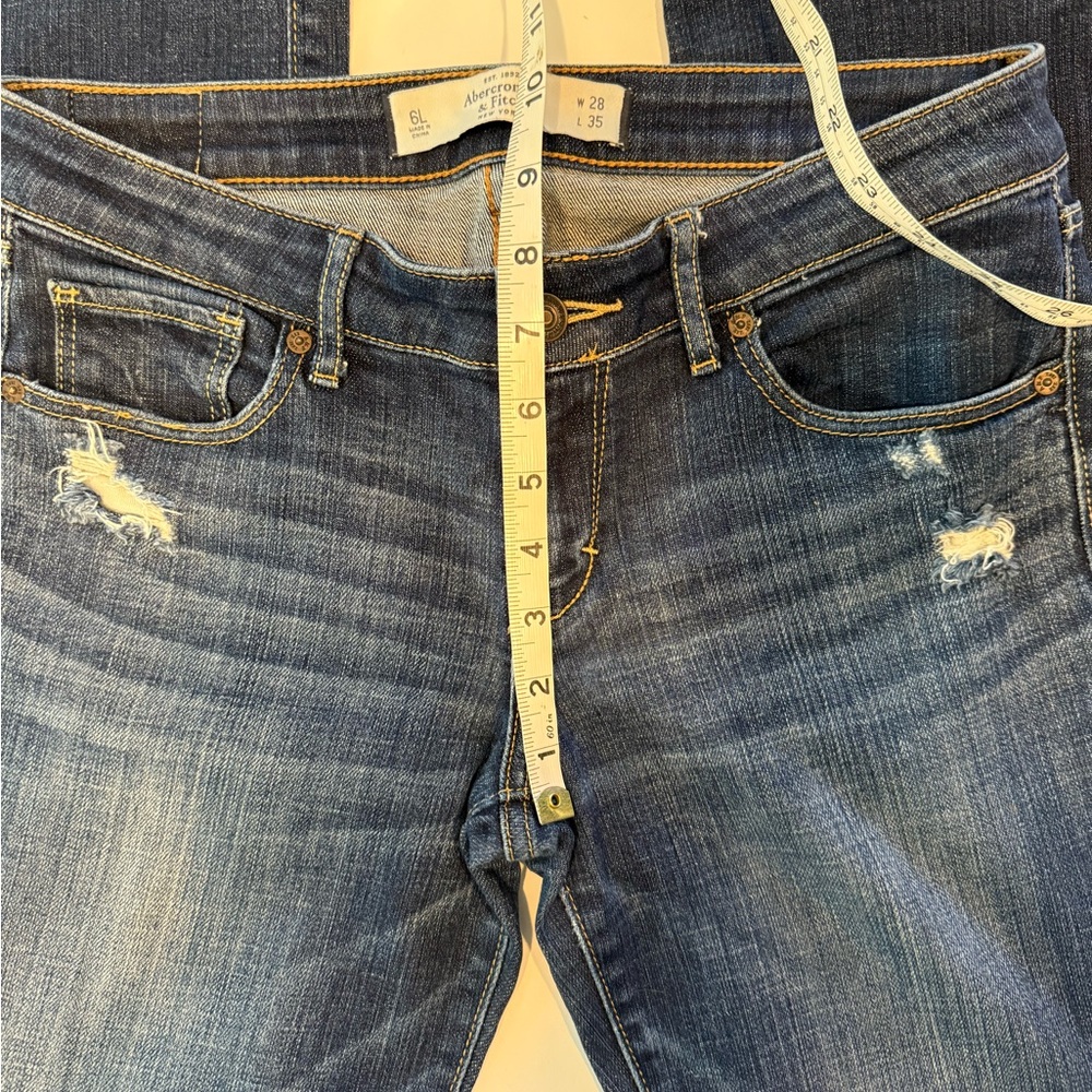 ABERCROMBIE & FITCH CLASSIC VINTAGE DISTRESSED JEANS SIZE 28/6L - Picture 4 of 12